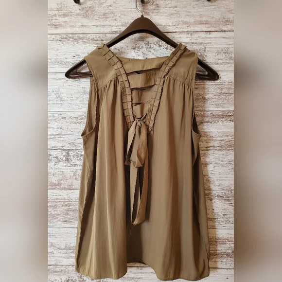 Catherine Malandrino fringe trim criss-cross tank top - Picture 3 of 8